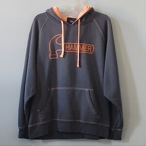 J. America Men's Charcoal and Peach Hoodie Sweatshirt